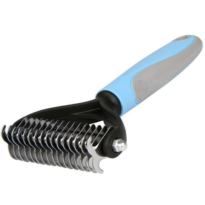 2-Sided Pet Grooming Brush: Deshedding & Dematting Tool